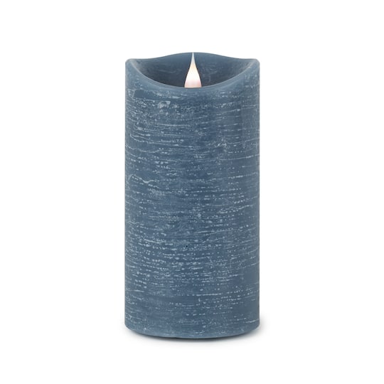 7.75&#x22; Blue Simplux LED Designer Candle with Timer